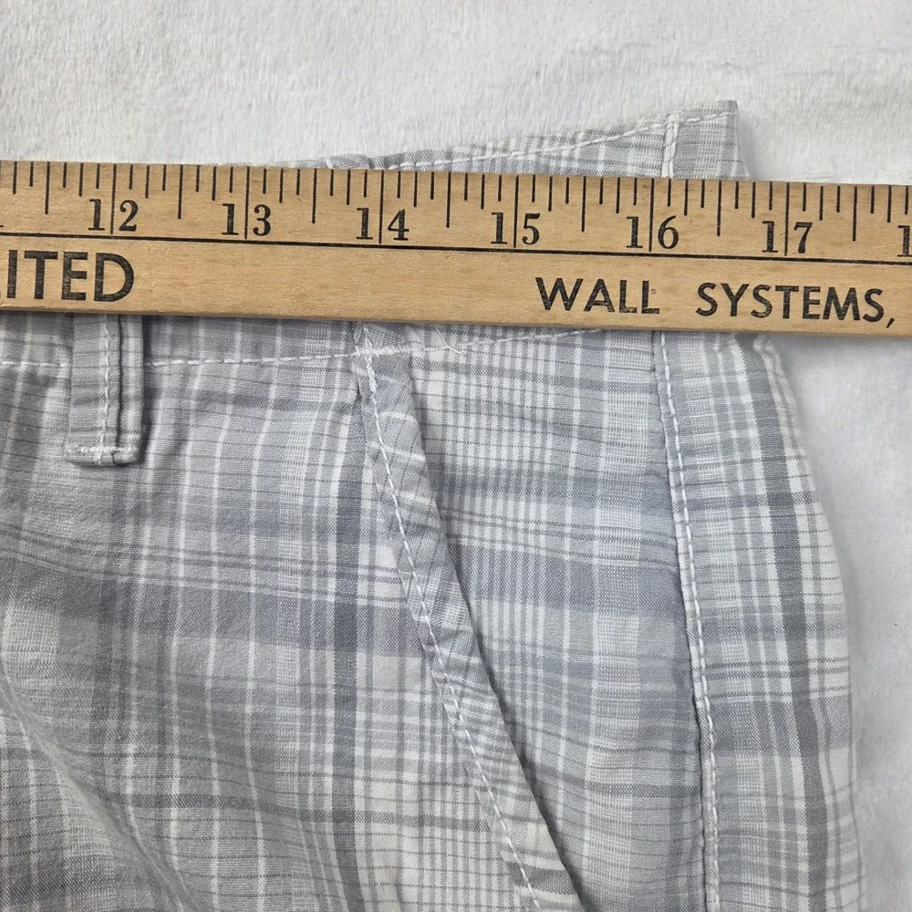 Lee Dungarees Shorts Men 32 Gray Plaid Cotton Casual Flat‎ Front Good